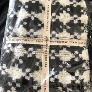 Mackenzie Childs 51”x67” black and ivory throw